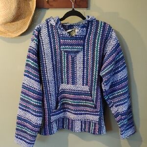 Baha Joe Striped Pullover With Front Pocket